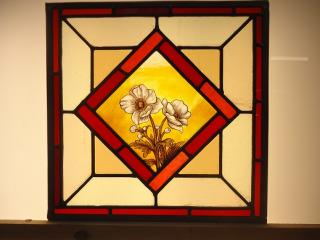 Victorian hand painted stained glass