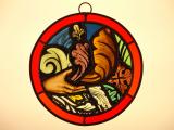 Antique stained glass suncatcher