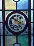 Victorian stained glass bire roundel
