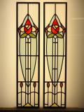 art nouveau stained glass door panels